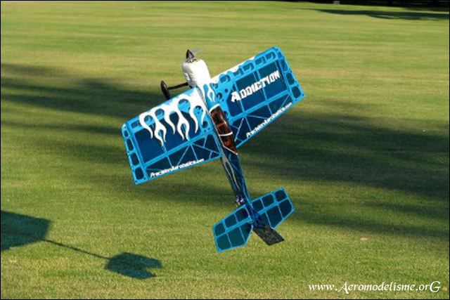 10) Un modèle 3D en vol : le profil de ce type d'avion est très épais, la corde de l'aile très importante et par conséquent l'épaisseur relative haute !